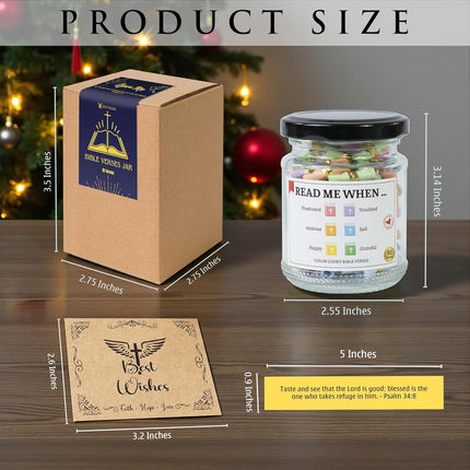 Bible Verses Jar with 92 Color-Coded KJV Scrolls