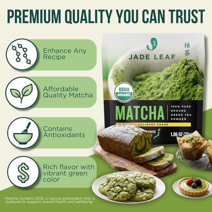 Organic Culinary Grade Japanese Matcha Powder, 30g
