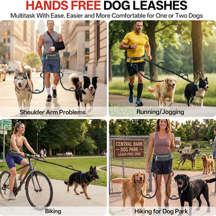 Hands-Free Double Dog Leash for Medium and Large Dogs