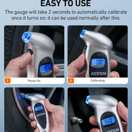 Digital Tire Pressure Gauge 0-150 PSI with Backlit LCD