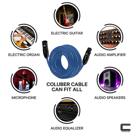 Balanced XLR Cable, Male to Female, 1 ft, Blue