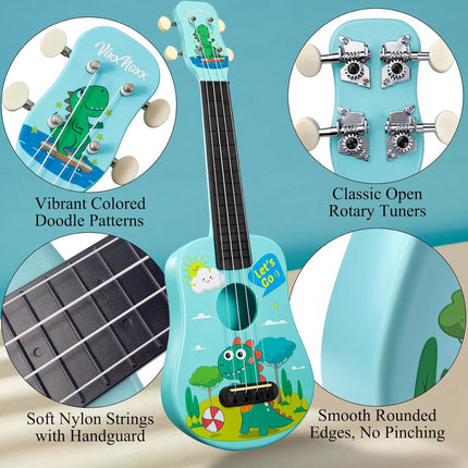21 Inch Blue Soprano Ukulele Starter Kit