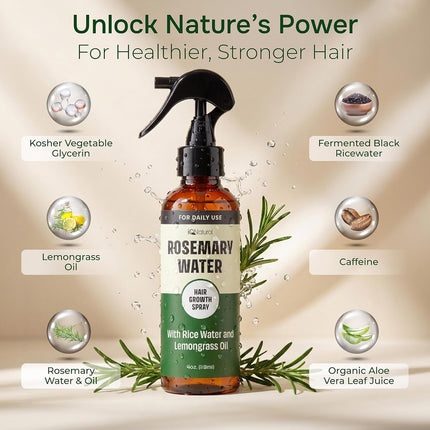 Rosemary Water Hair Spray, 4 oz, Made in USA
