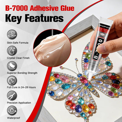B7000 Bedazzling Glue 24 Pack, 15ml Clear Rhinestone Adhesive with Precision Tip