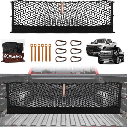 Truck Bed Cargo Net Trunk Netting with Heavy Duty Carabiners