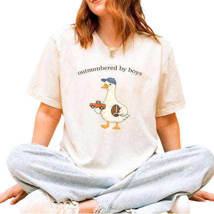 Outnumbered By Boys Funny Boy Mom Shirt