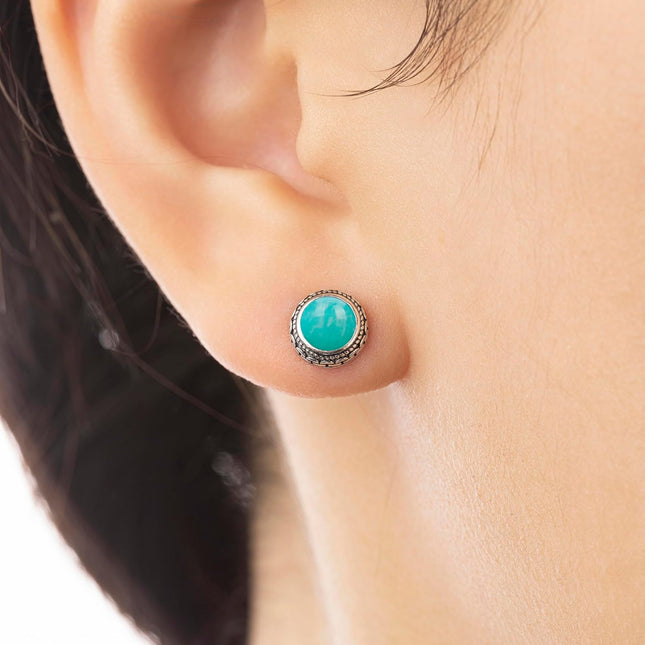 Aesthetic Crystal Birthstone Silver Stud Earrings