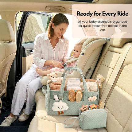 Baby Diaper Caddy Organizer and Portable Nursery Basket