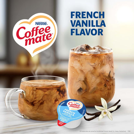 French Vanilla Liquid Coffee Creamer Singles, Non-Dairy, 0.375 fl oz Tubs, Pack of 180
