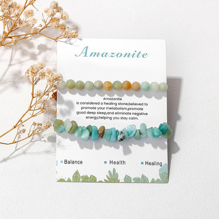 SourceToHome FuenteACasa Healing Crystal Bracelets for Women 2 PCS 6mm Natural Stone Bracelet — Home & Lifestyle