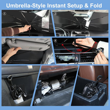 Foldable Windshield Sun Shade Umbrella for 2007-2026 Vehicle Fitment