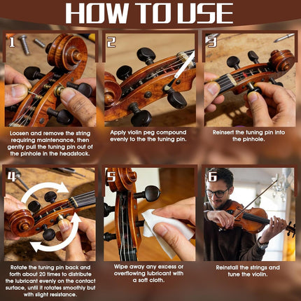 SourceToHome FuenteACasa Violin Peg Compound 30ml, Peg Slip Stopper Lubricant for Violin Viola — Home & Lifestyle
