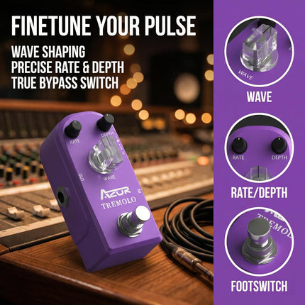 Analog Tremolo Effect Pedal for Electric Guitar