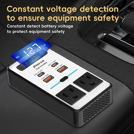 200W Car Power Inverter with AC Outlet, USB-C and Dual USB Charging