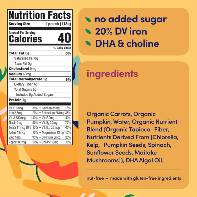 Organic Baby Food Pouches Variety Pack, Veggie & Fruit Purees, 4 oz, 8 Pack