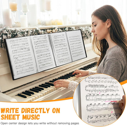 SourceToHome FuenteACasa 4 Page Expand Sheet Music Folder, 60 Pockets Music Binder — Home & Lifestyle