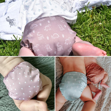 3.0 Pocket Cloth Diapers for Babies with AWJ Lining, 6 Pack with Inserts - Simply Neutrals