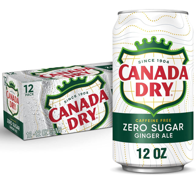 Zero Sugar Ginger Ale Soda, 12 fl oz Cans, 12 Pack