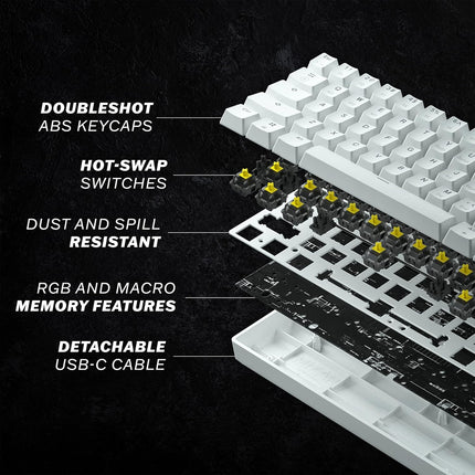 GK61 61-Key Wired RGB Mechanical Gaming Keyboard, White
