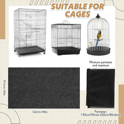 48 x 36 Inch Bird Cage Mat with Adjustable Seed Catcher
