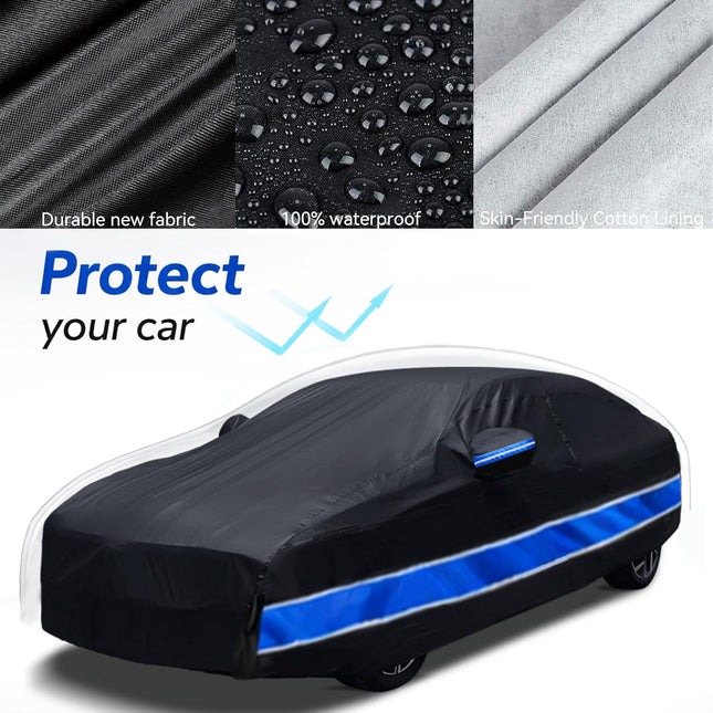 10-Layer Waterproof All-Weather Full Car Cover for Sedan/Coupe 2001-2025