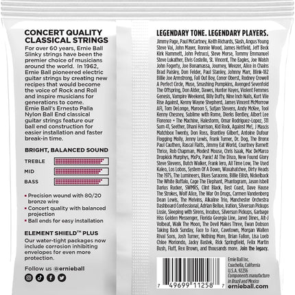 SourceToHome FuenteACasa Ernie Ball Ernesto Palla Black & Gold Ball-End Classical Guitar Strings — Home & Lifestyle