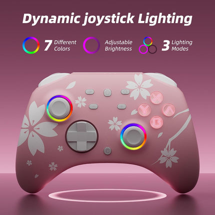 Sakura Pink Wireless Controller for Switch, Switch 2, PC, Mobile and Steam Deck
