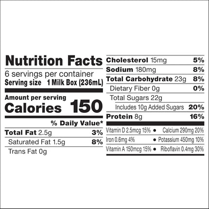 Shelf-Stable 1% Lowfat DHA Chocolate Milk Boxes
