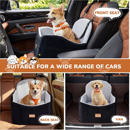 Dog Car Seat for Medium and Small Dogs, Black/Grey
