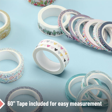 Floral Washi Tape Set, 21 Rolls, Assorted Sizes