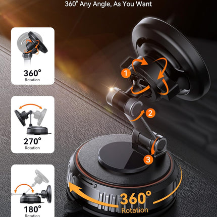 Magnetic Car Phone Mount with 89+ lb Suction Base