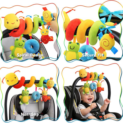 Spiral Baby Sensory Plush Hanging Toy for Car Seats, Strollers & Cribs