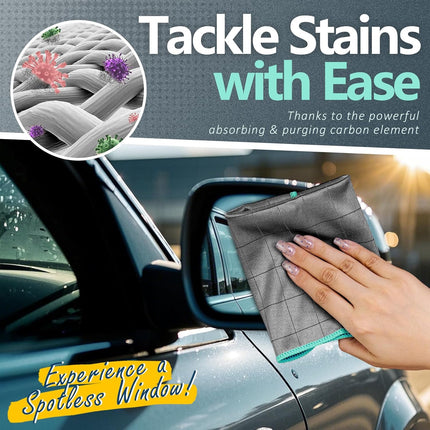 Carbon Microfiber Car Glass Cleaning Towels, Pack of 3