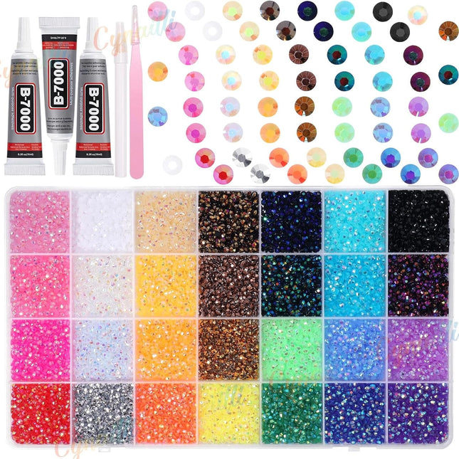 32,000-Piece 3mm Color Flatback Jelly Resin Rhinestones for Bedazzling