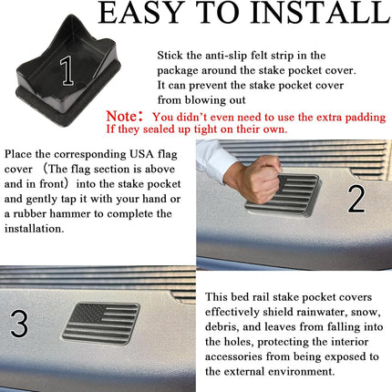 Black Bed Rail Stake Pocket Covers, 2-Piece Set