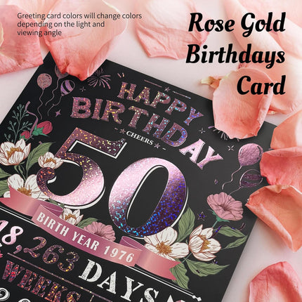 Large Pink 3D Pop-Up 50th Birthday Card for Women