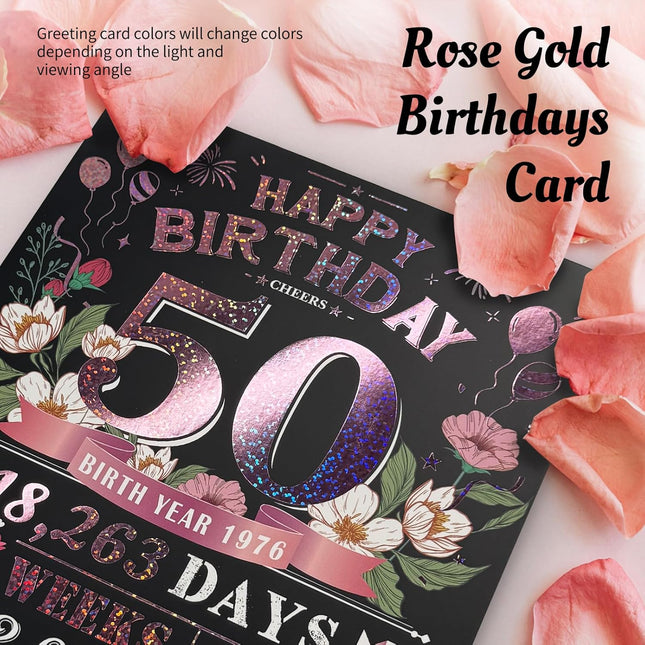 Large Pink 3D Pop-Up 50th Birthday Card for Women