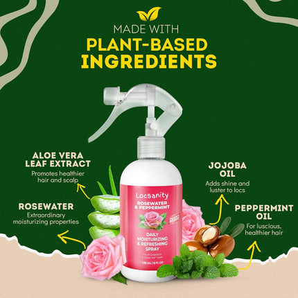 Daily Moisturizing Rosewater & Peppermint Loc Spray, 8 fl oz