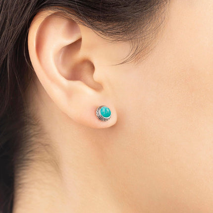 Aesthetic Crystal Birthstone Silver Stud Earrings
