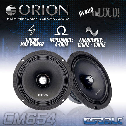 Cobalt CM654 High Efficiency 6.5-Inch Mid-Range Bullet Loudspeakers, Pair