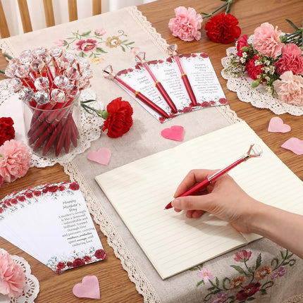 SourceToHome FuenteACasa 30 Sets Mother's Day Gift Bulk Diamond Pens with Crystal Top Cute — Home & Lifestyle