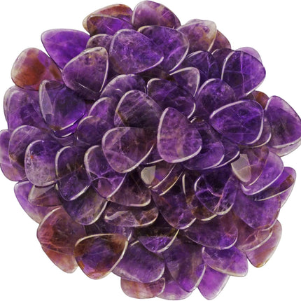 Amethyst Stone Guitar or Bass Picks, 3.0 mm Ultra Heavy Gauge, 351 Shape, 3 Pack