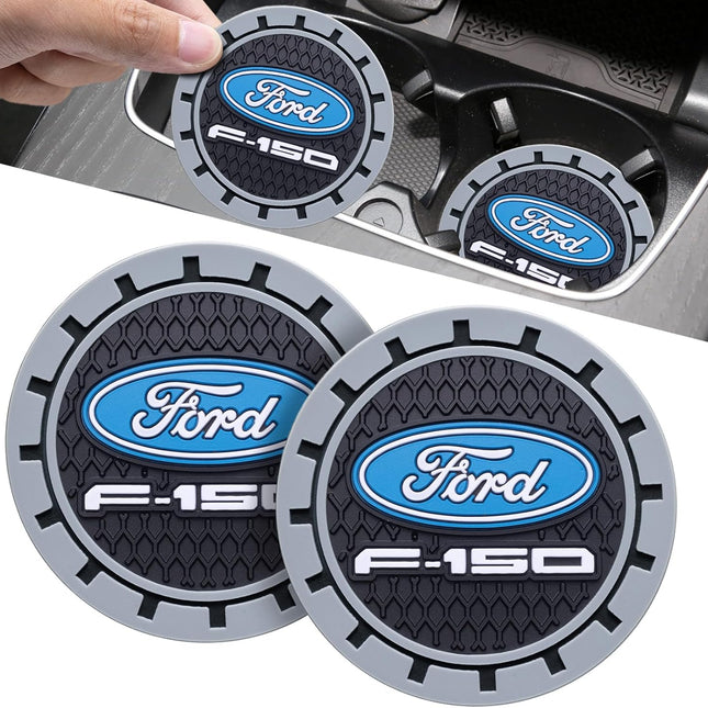 Black Silicone Car Cup Coasters, 2-Pack Universal Non-Slip Cup Holder Inserts