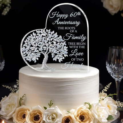 60th Wedding Anniversary Heart Acrylic Plaque