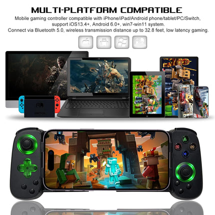 Wireless Mobile Gaming Controller with Phone Case Support