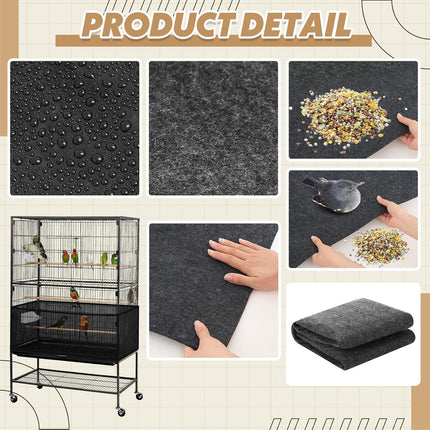 48 x 36 Inch Bird Cage Mat with Adjustable Seed Catcher
