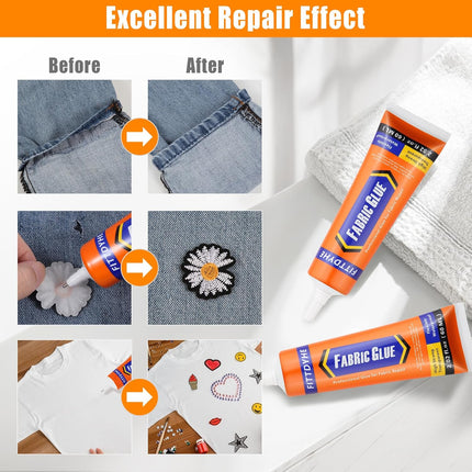 Permanent Washable Clear Fabric Glue, 60 ML