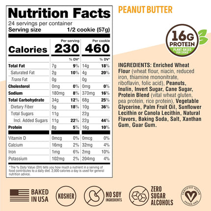 Peanut Butter Protein Cookies, 4 oz, Pack of 12