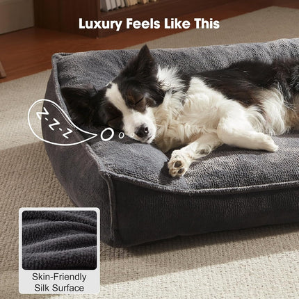 XL Orthopedic Dog Sofa Bed with Washable Cover, Grey 42-Inch