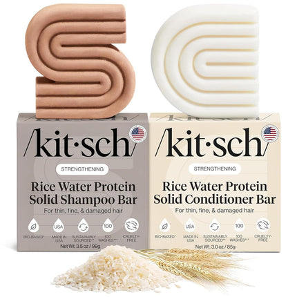 Rice Water Shampoo & Conditioner Set – Solid Shampoo & Conditioner Bar — Beauty & Self-Care